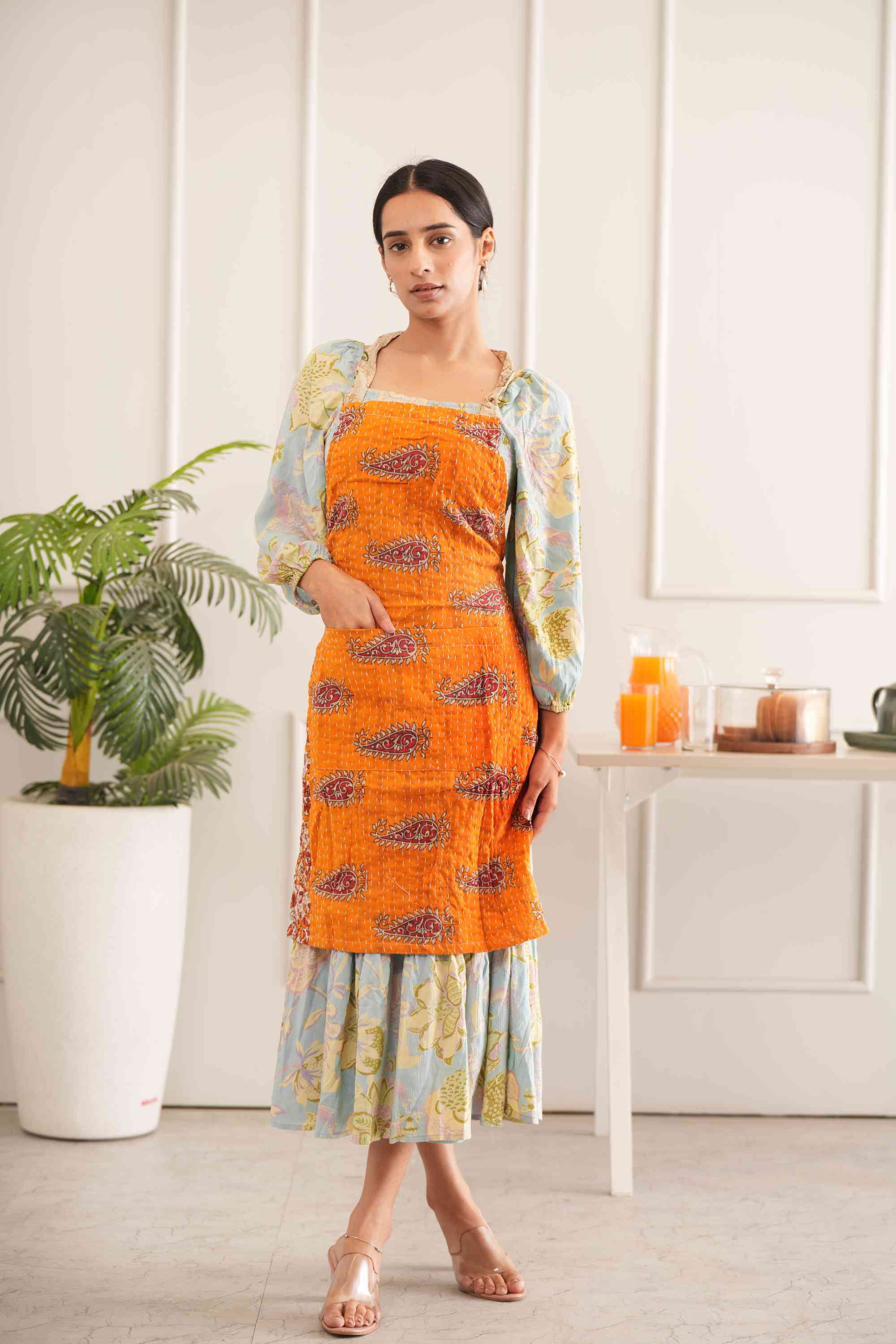 Cotton Kantha Kitchen Apron