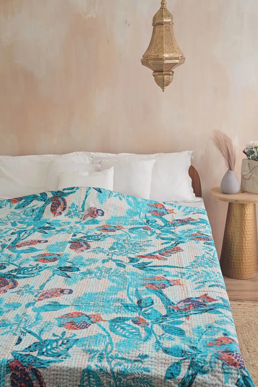 The Wild Owl Kantha Quilt