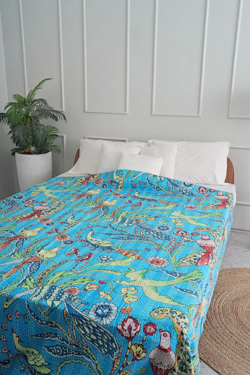 Peacock Kantha Quilt