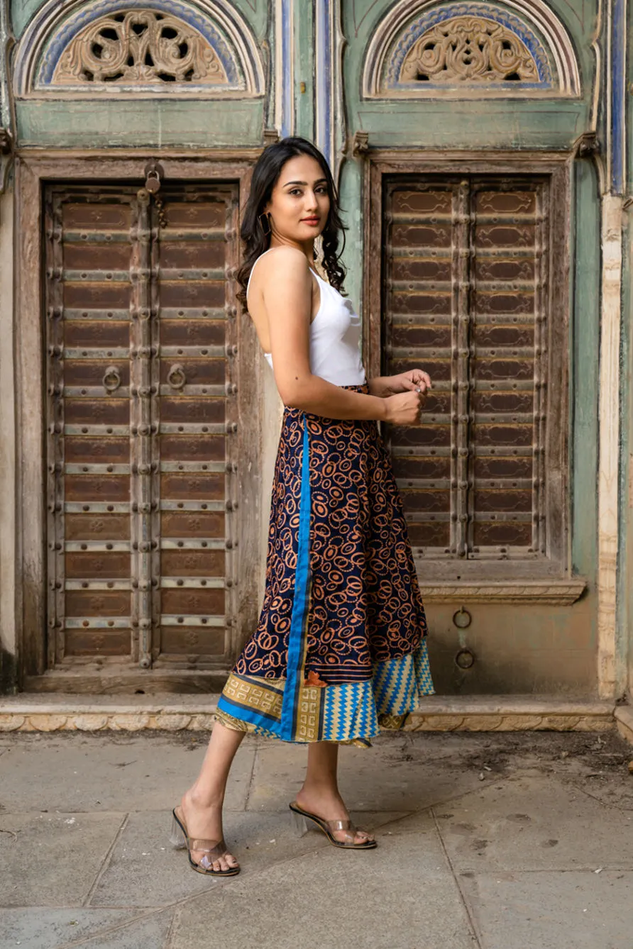 Handmade Vintage Silk Sari Wrap Skirt