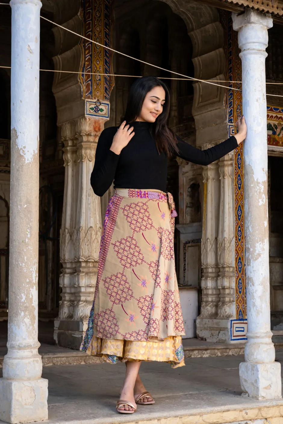 Handmade Silk Magic Wrap Skirt