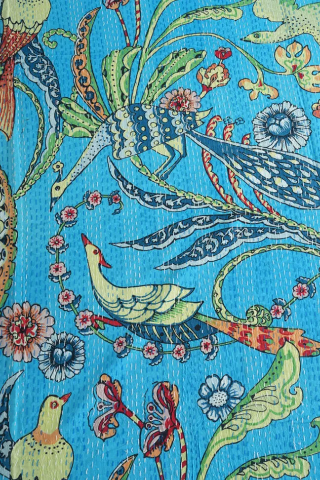 Peacock Kantha Quilt