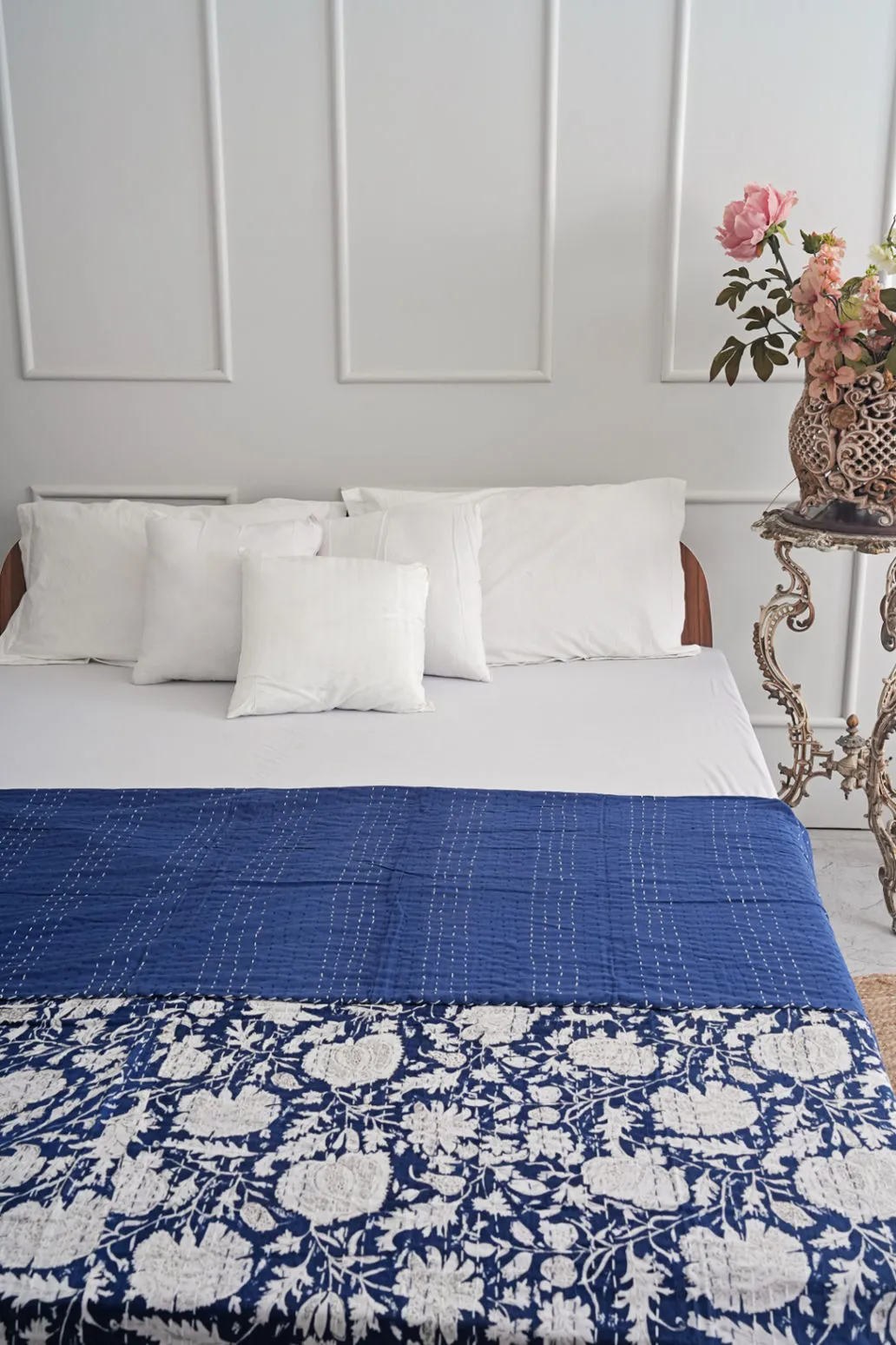 The Minimalist Blue Kantha Quilt