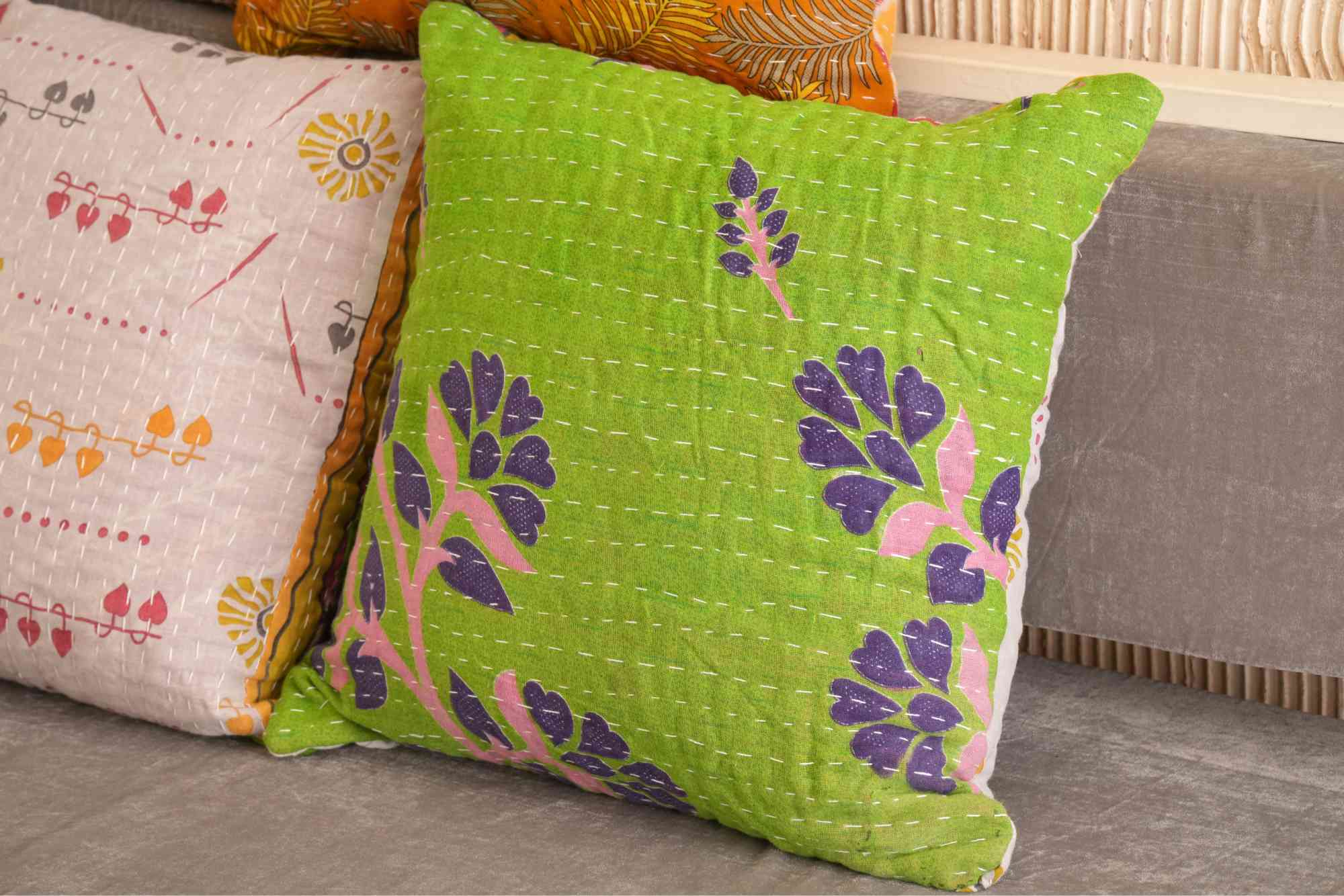 5 PC's Handmade Cotton Kantha Cushion Covers