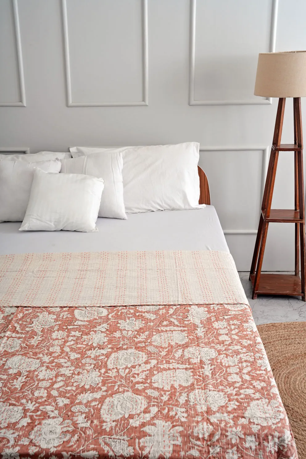 The Minimalist Copper Kantha Quilt