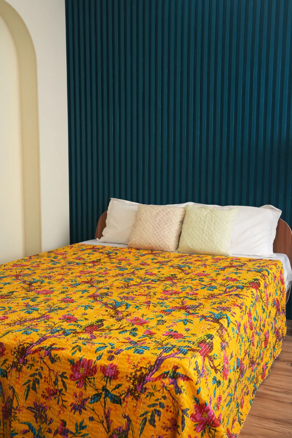 Handmade Cotton Kantha Quilt