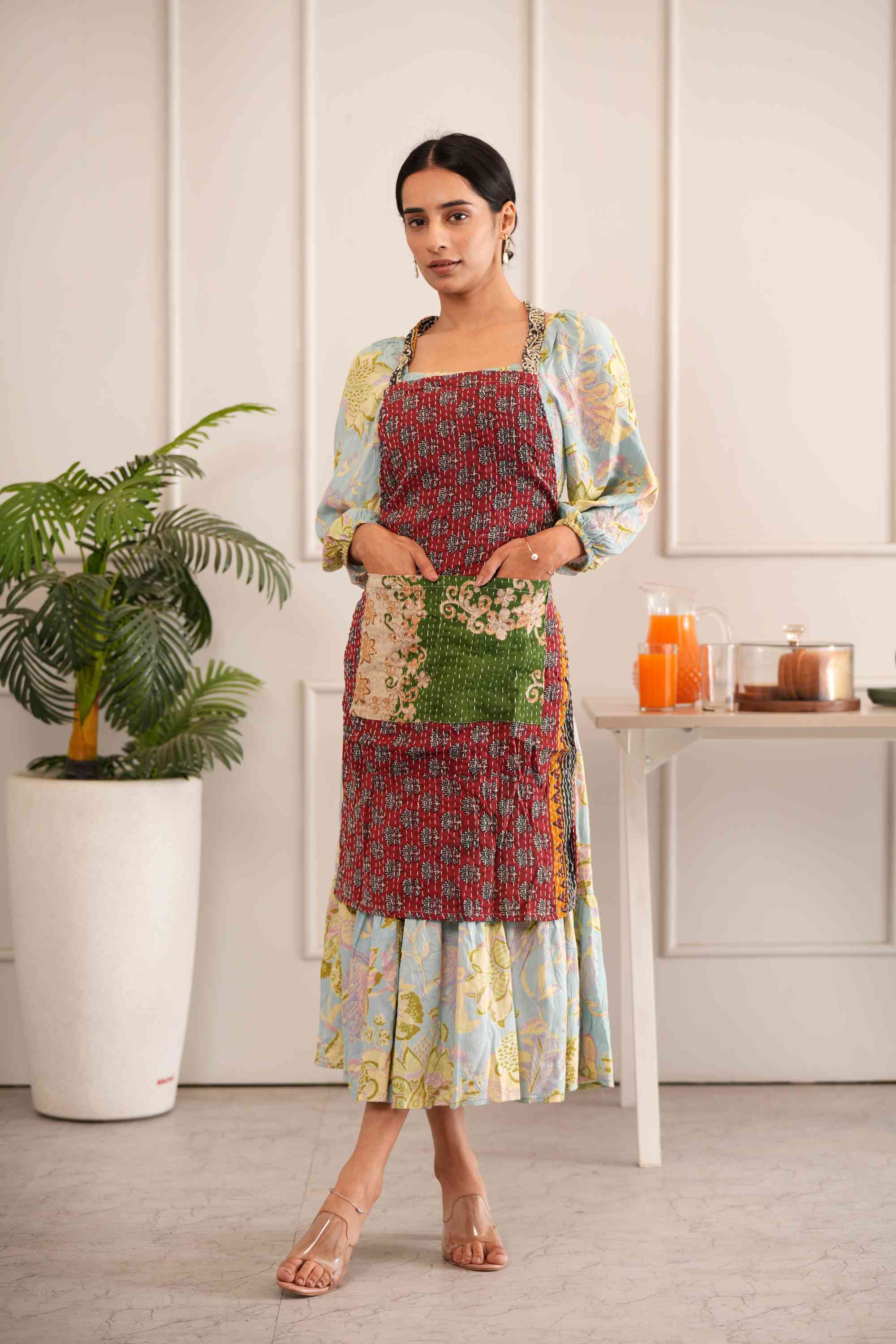 Cotton Kantha Kitchen Apron