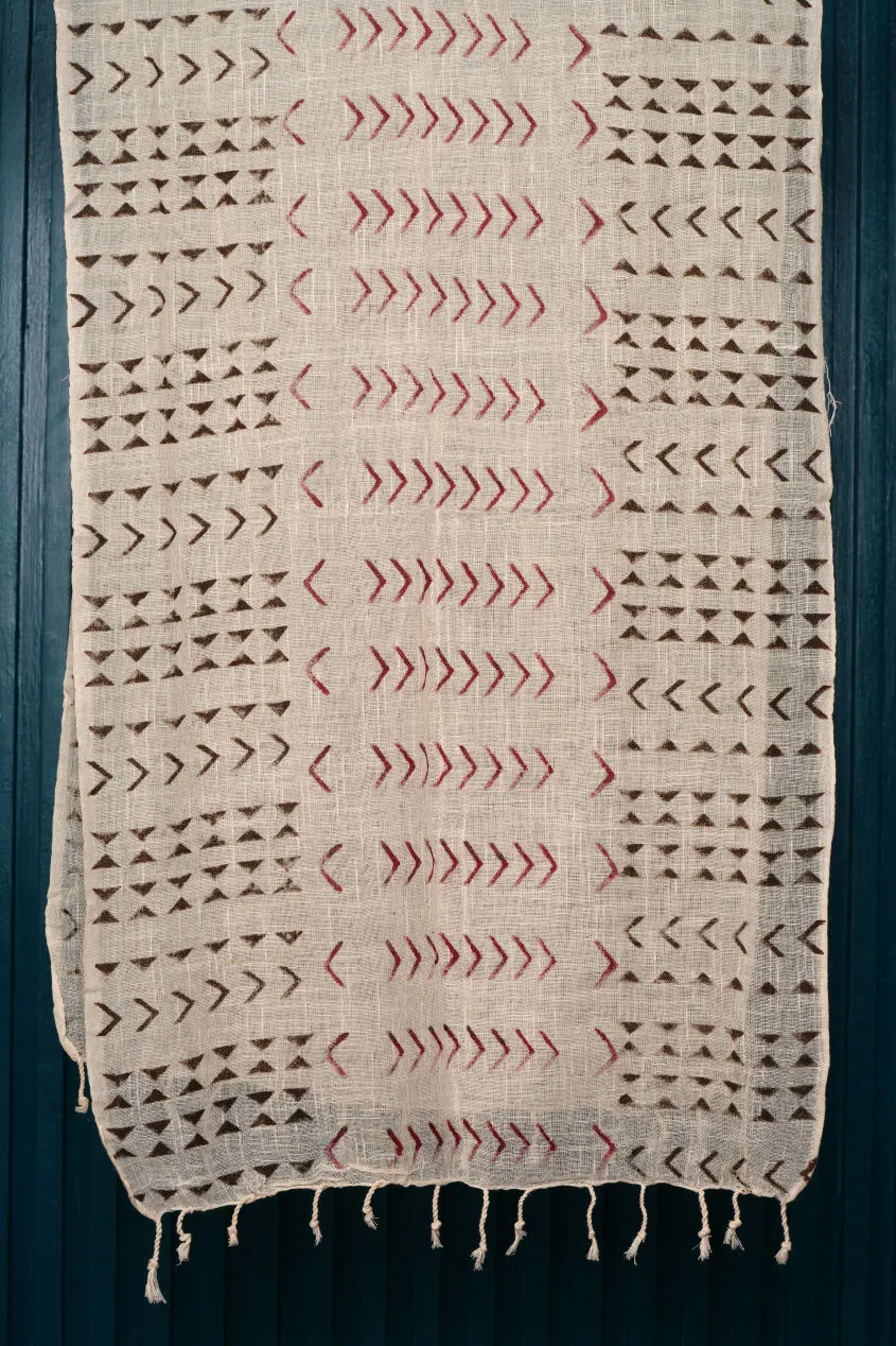 Hand Block Printed Cotton Scarf - #20