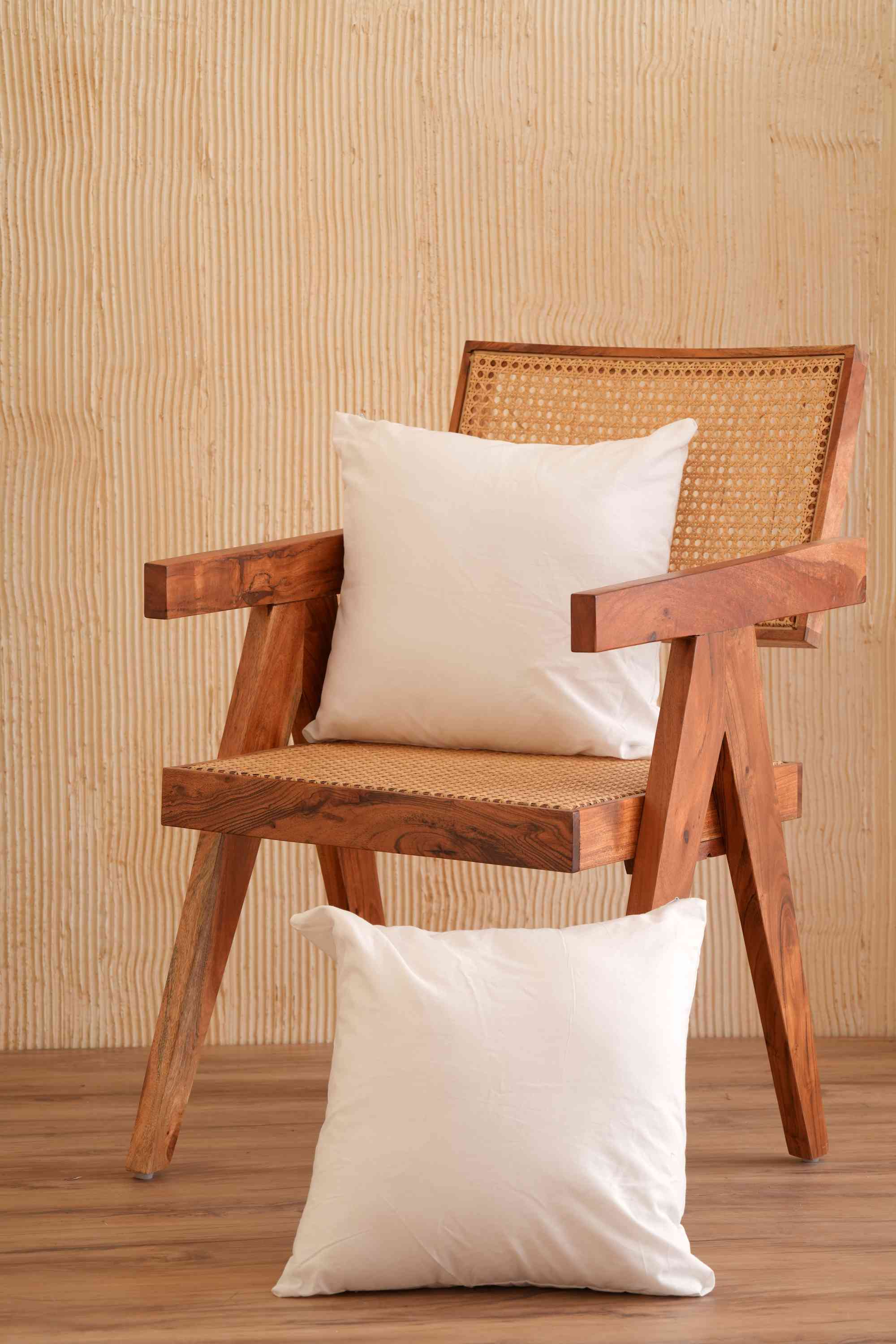 2 PC's Solid White Cotton Cushion Covers