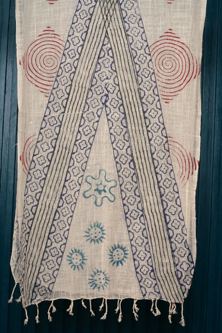 Hand-Block Printed Indian Scarf - #12