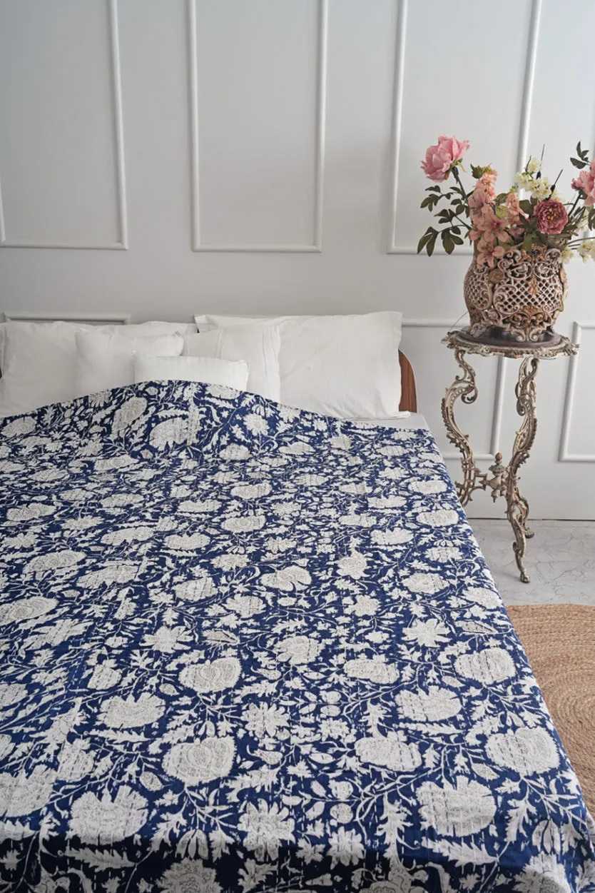 The Minimalist Blue Kantha Quilt