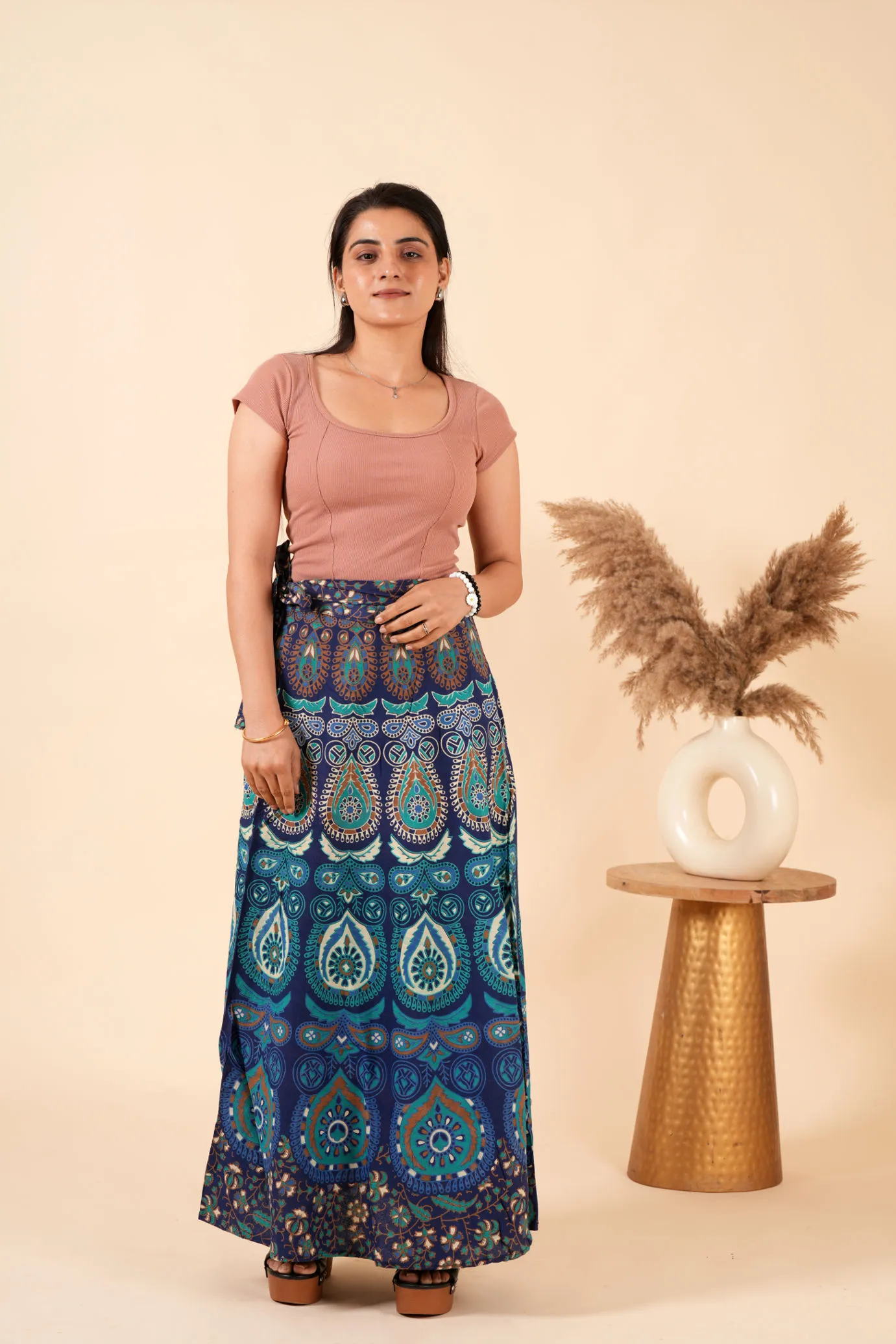 Handmade Cotton Long Wrap Skirt