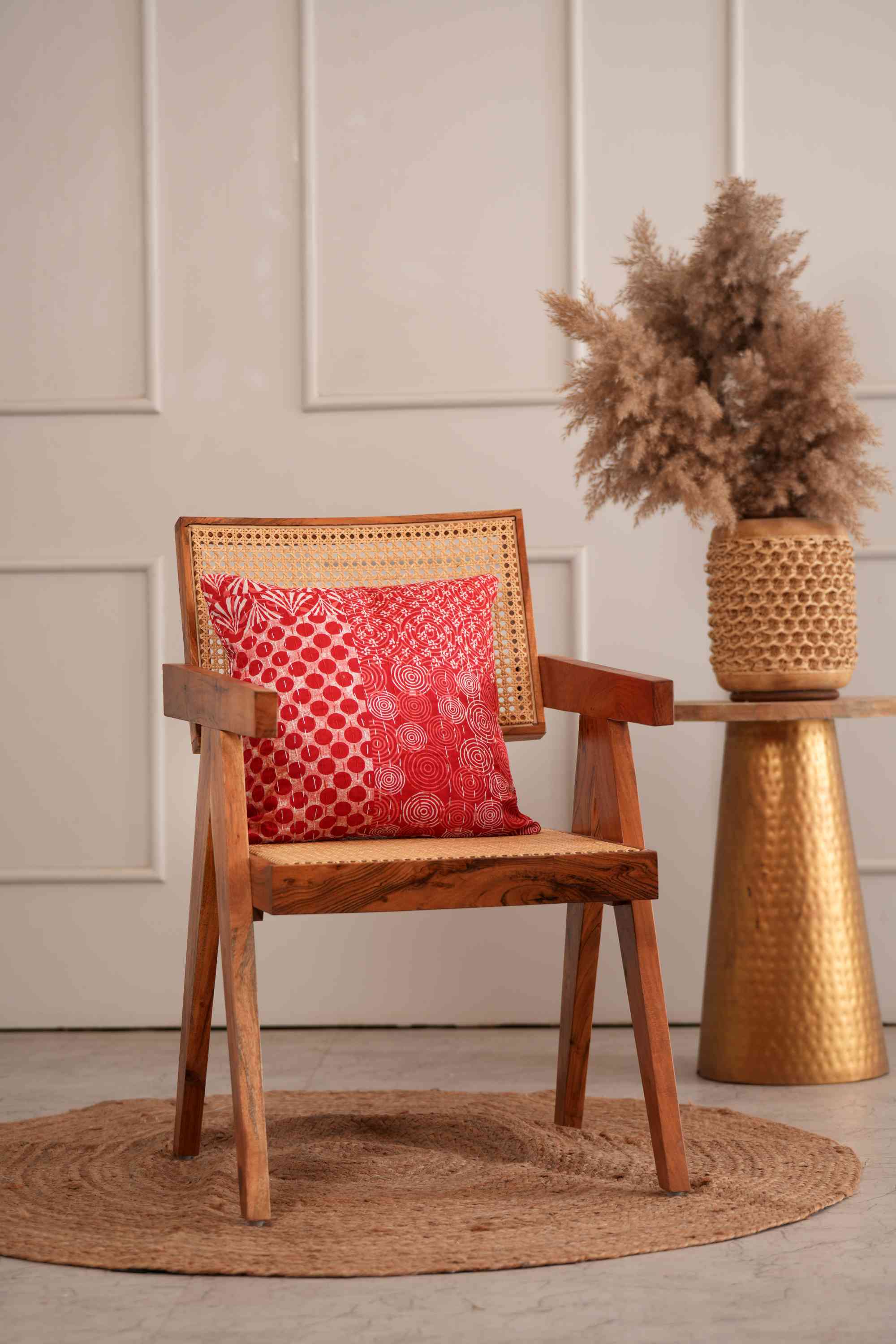 Handmade Cotton Patchwork Kantha Cushion Cover Red