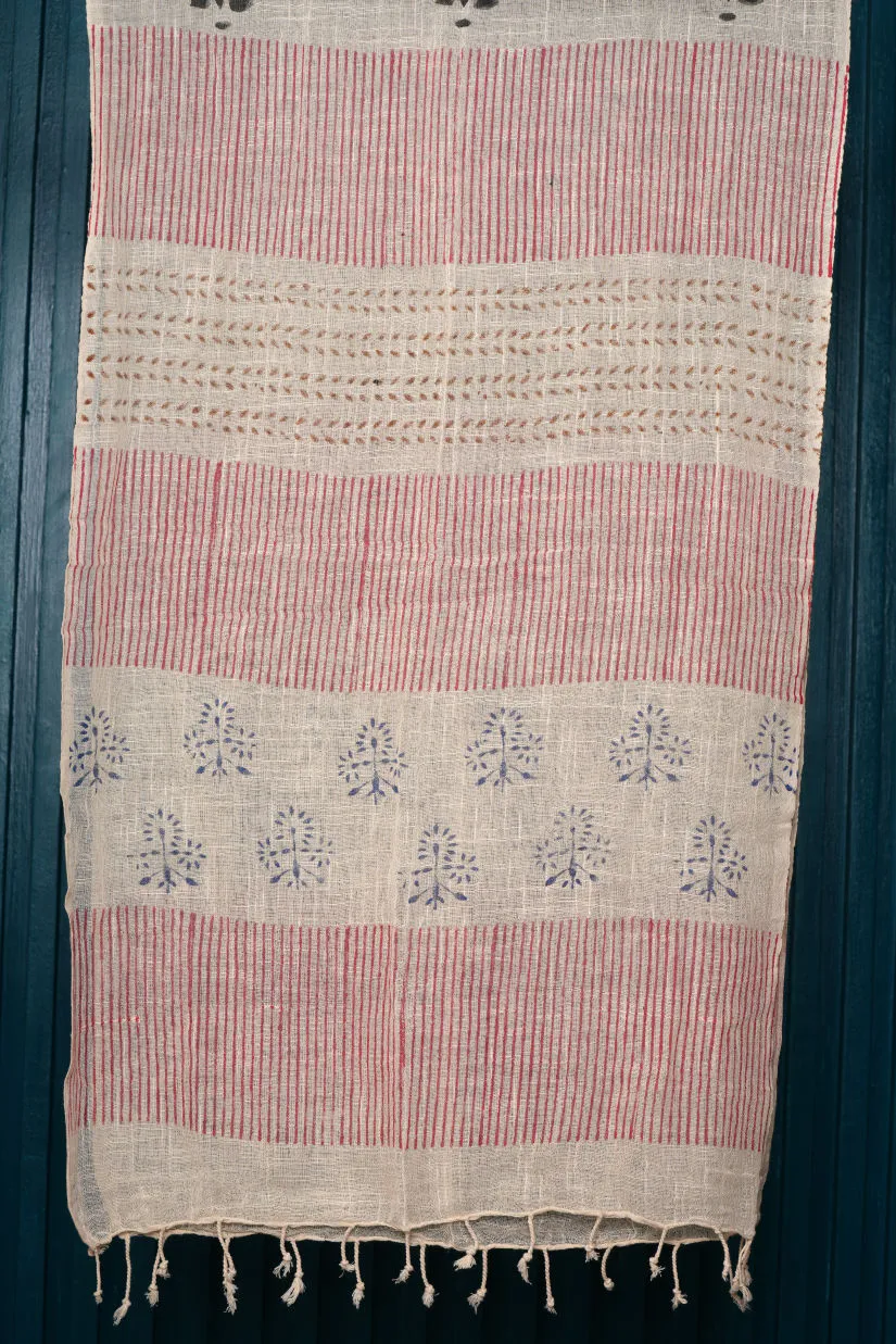 Hand Block Printed Cotton Scarf - #18