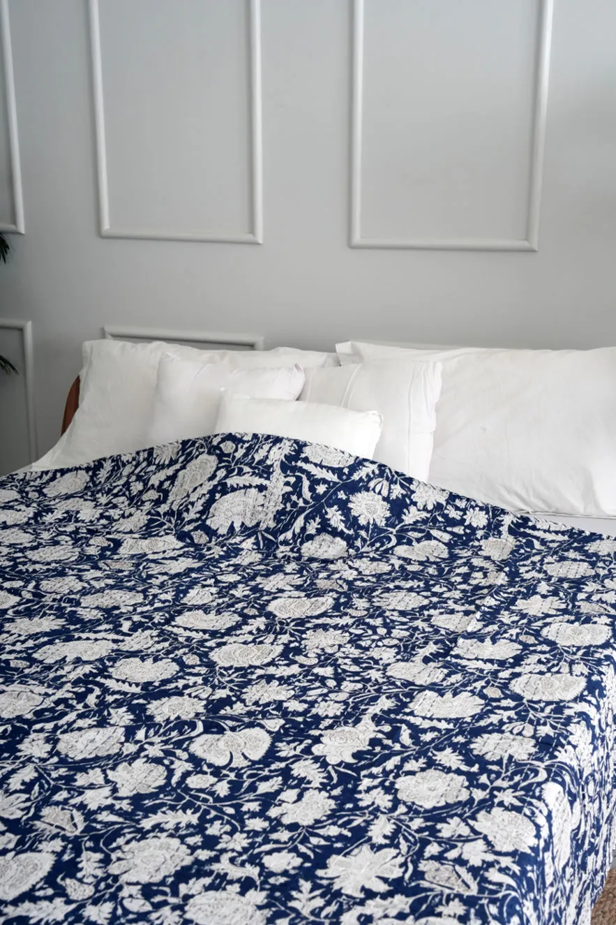 The Minimalist Blue Kantha Quilt