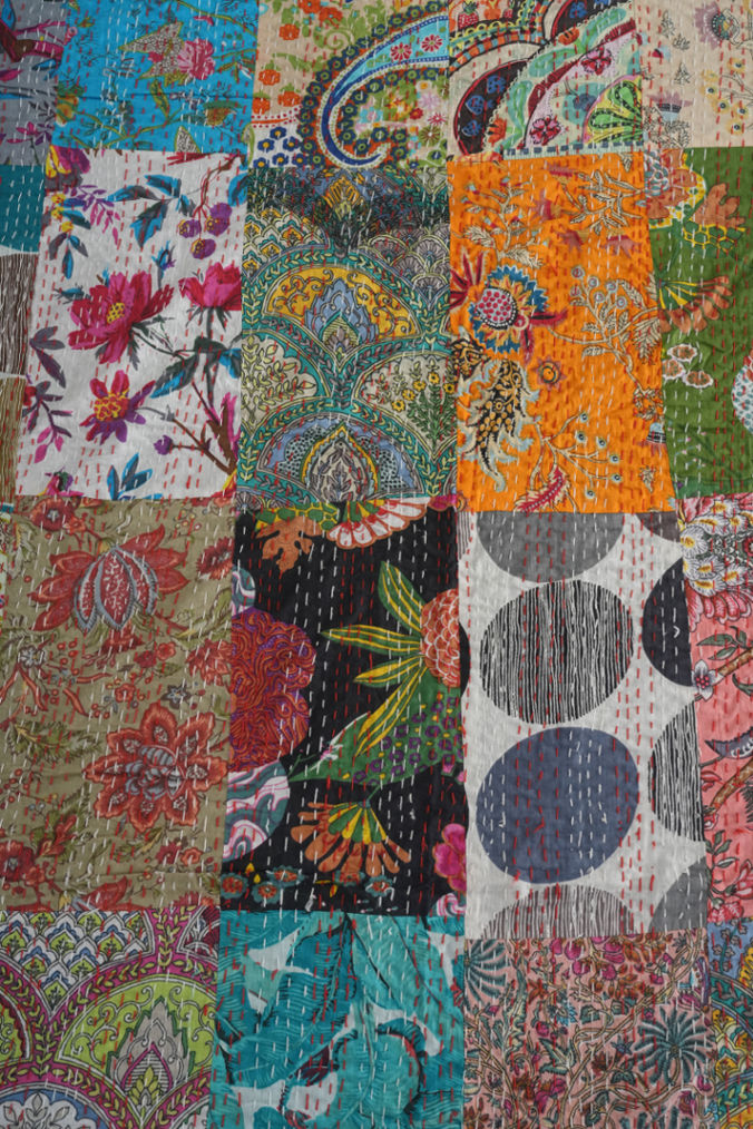 Handmade Patchwork Kantha Quilt