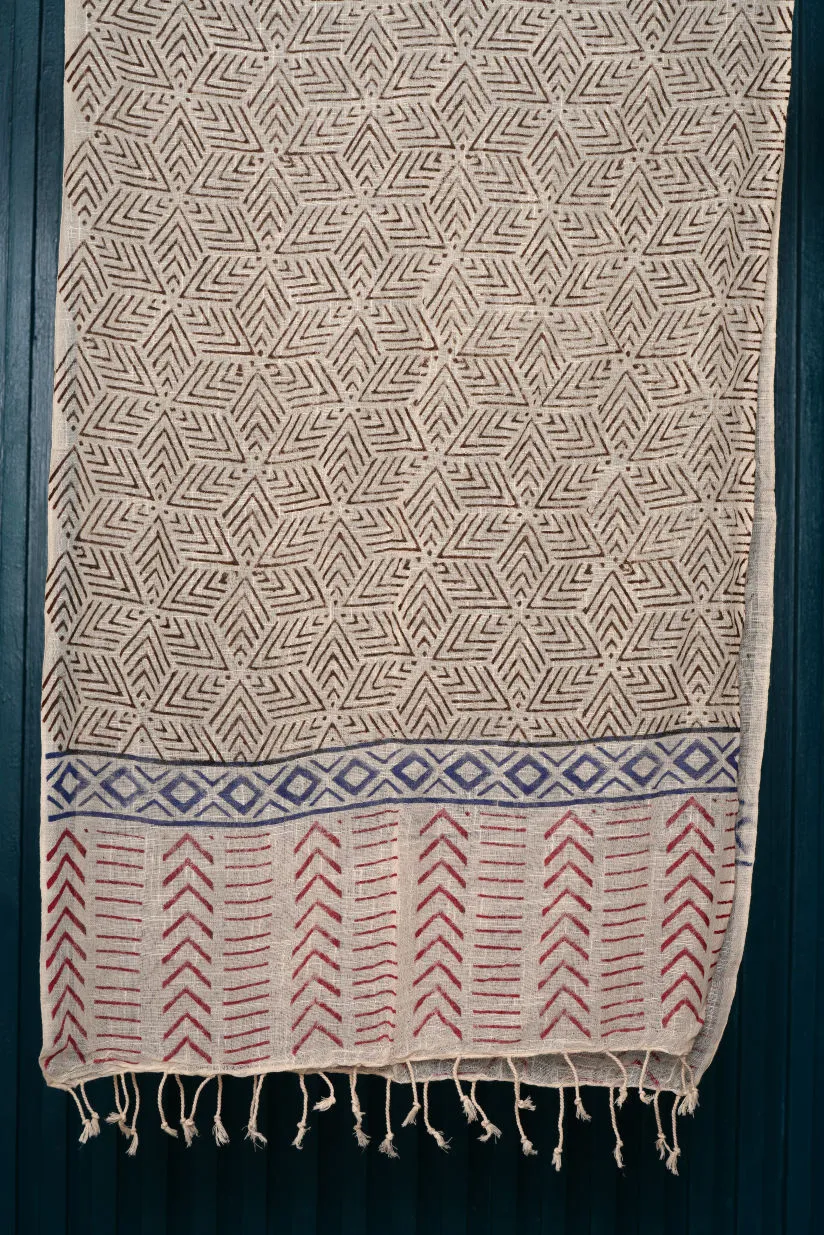 Hand-Block Printed Organic Cotton Scarf - Eco-Friendly & Stylish Accessory #23