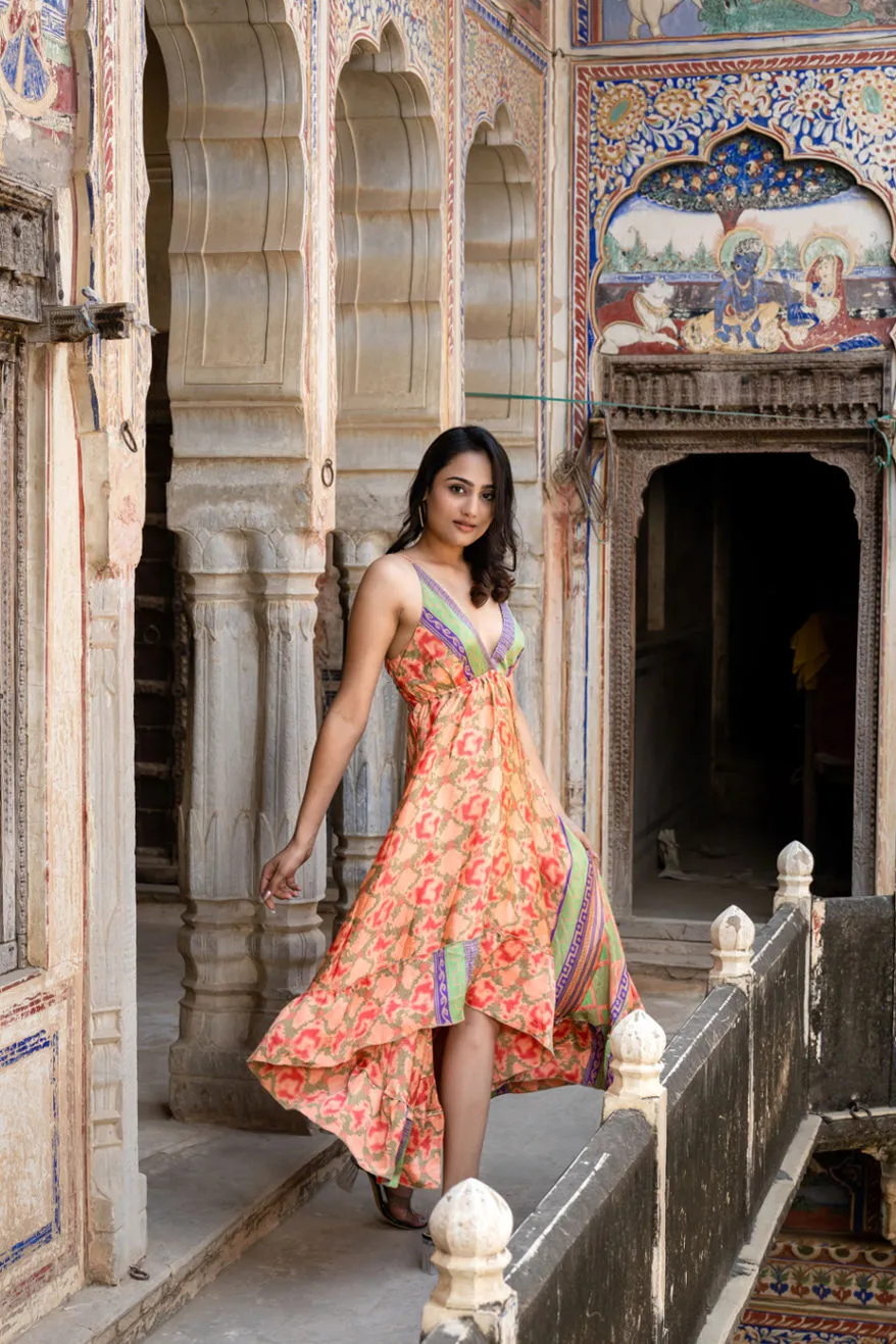 Boho Backless Infinity Orange Maxi Dress | Summer Goddess Essential