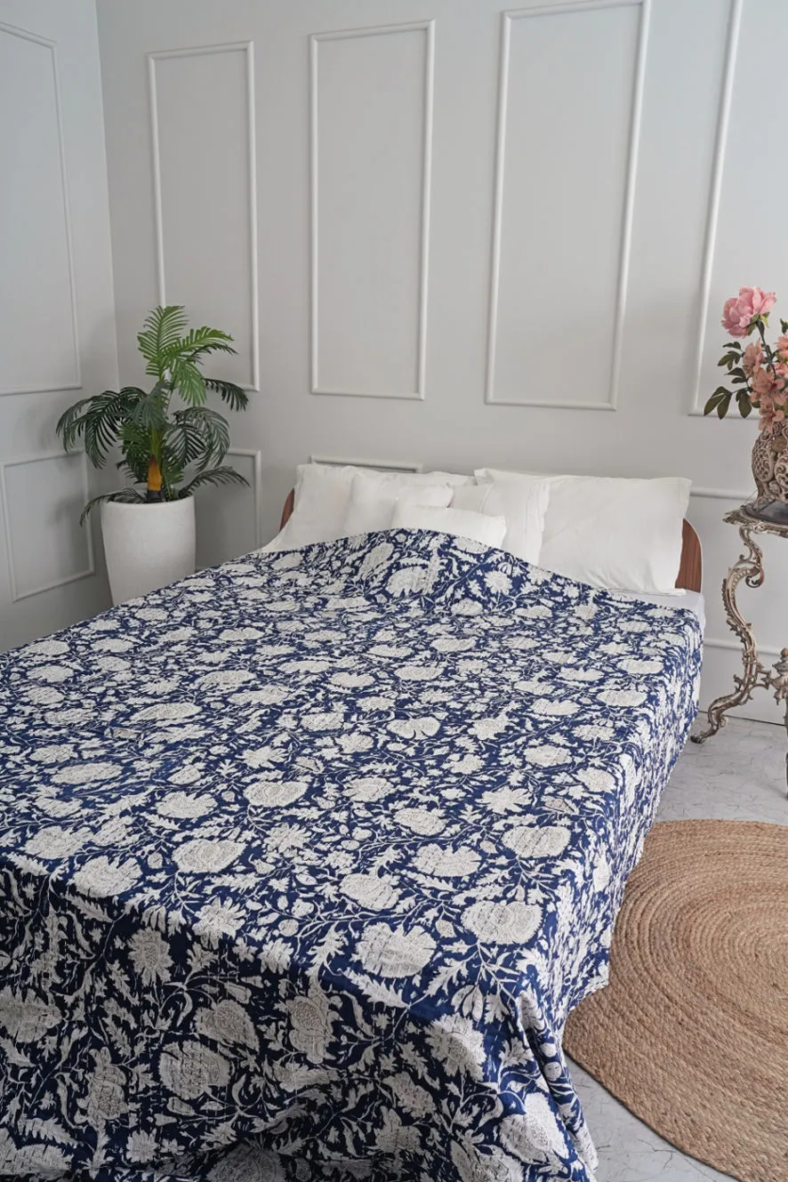 The Minimalist Blue Kantha Quilt