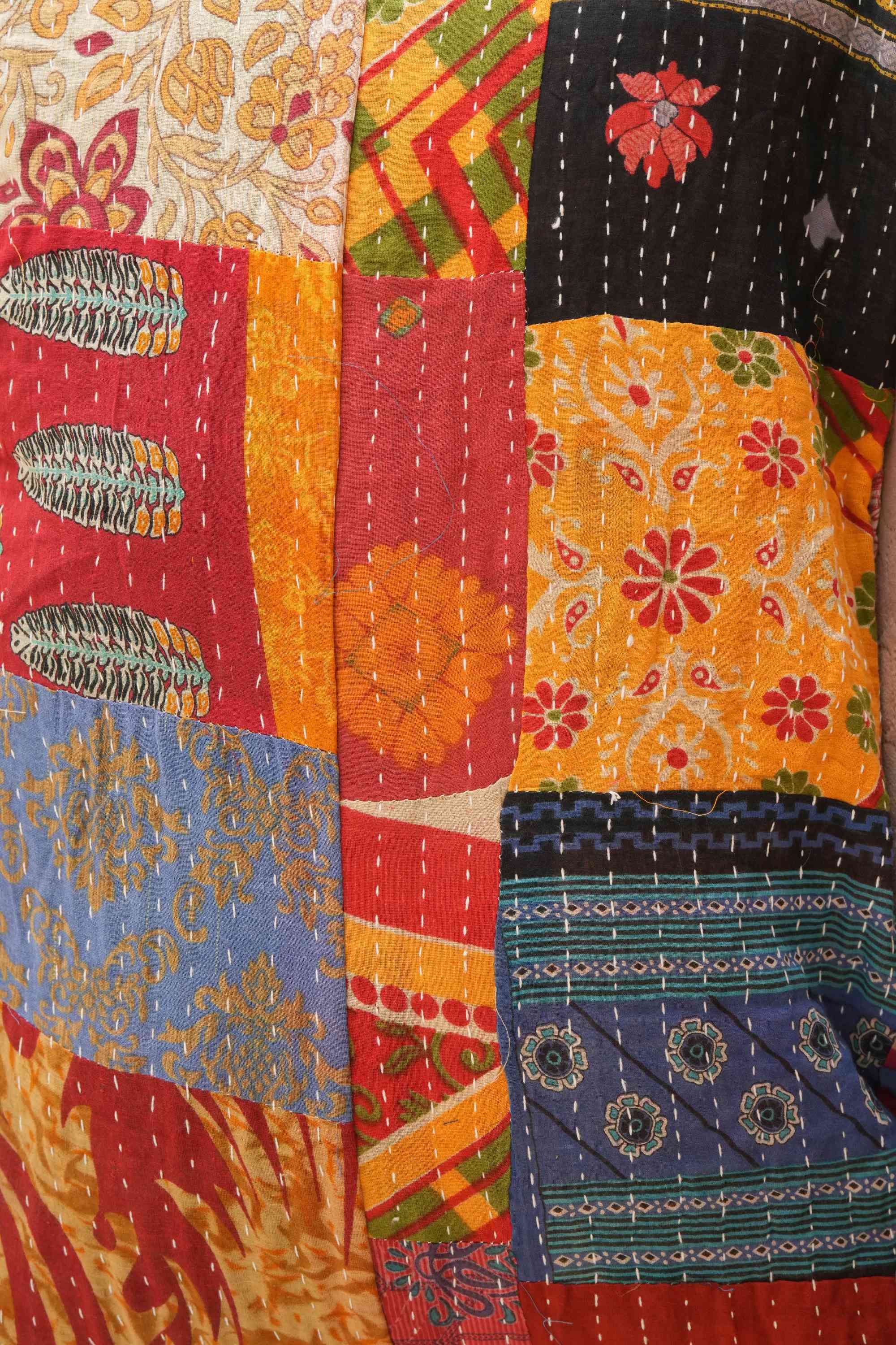 5 PC's Handmade Patchwork Cotton Kantha Cushion Covers