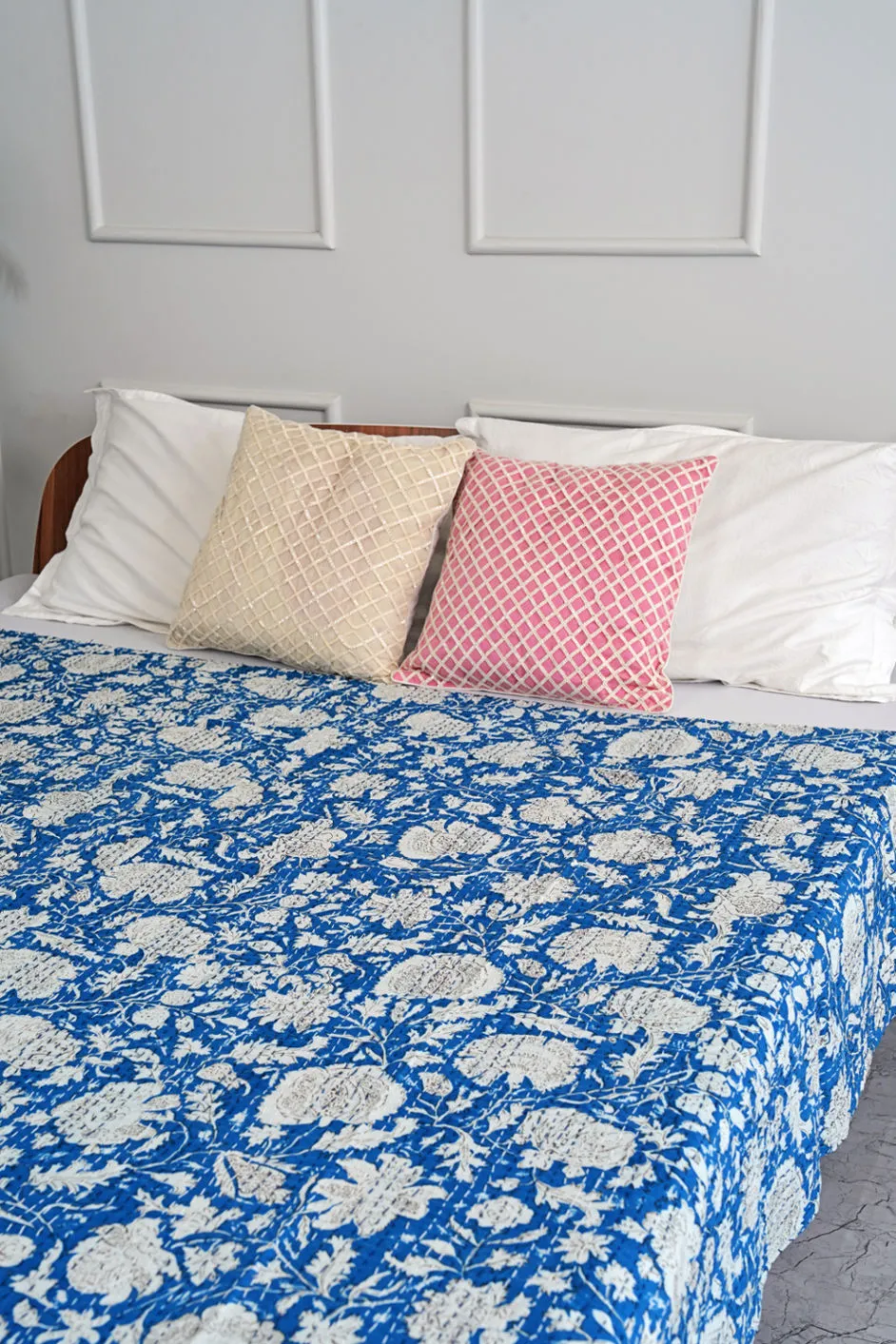 Handcrafted Cotton Kantha Quilt