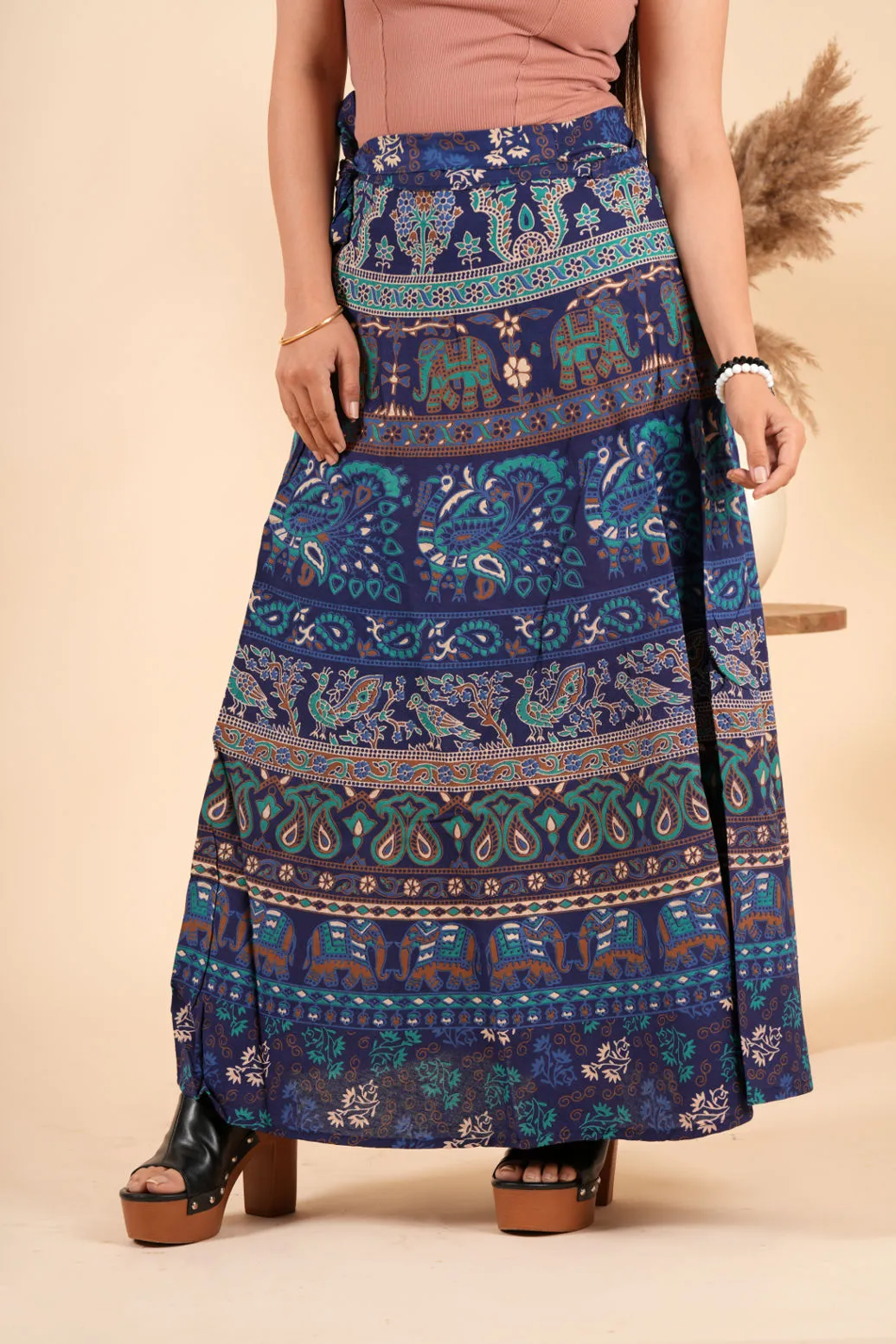 Indian Cotton Vintage Maxi Wrap Skirt