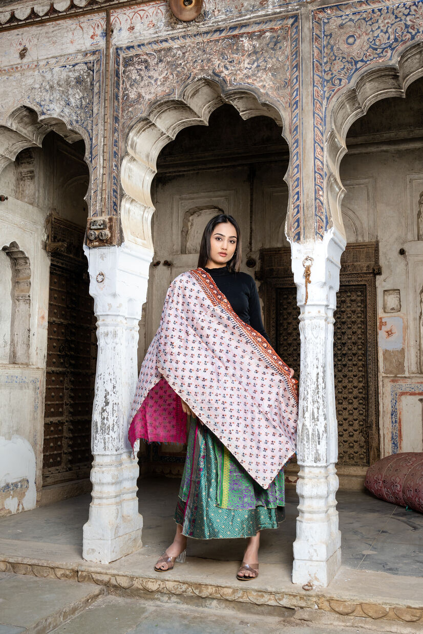 Vintage Silk Kantha Scarf