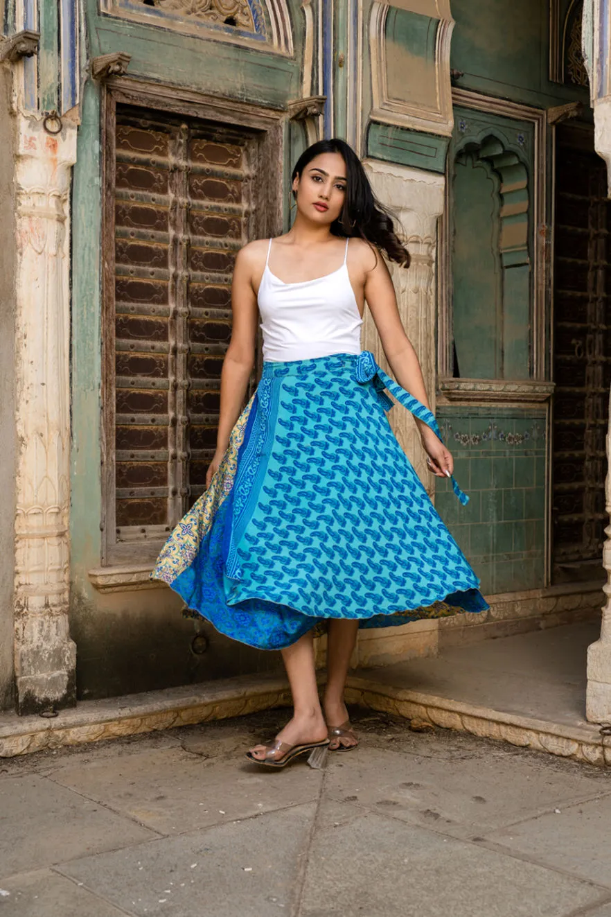 Women Silk Sari Wrap Skirt 32 Inches