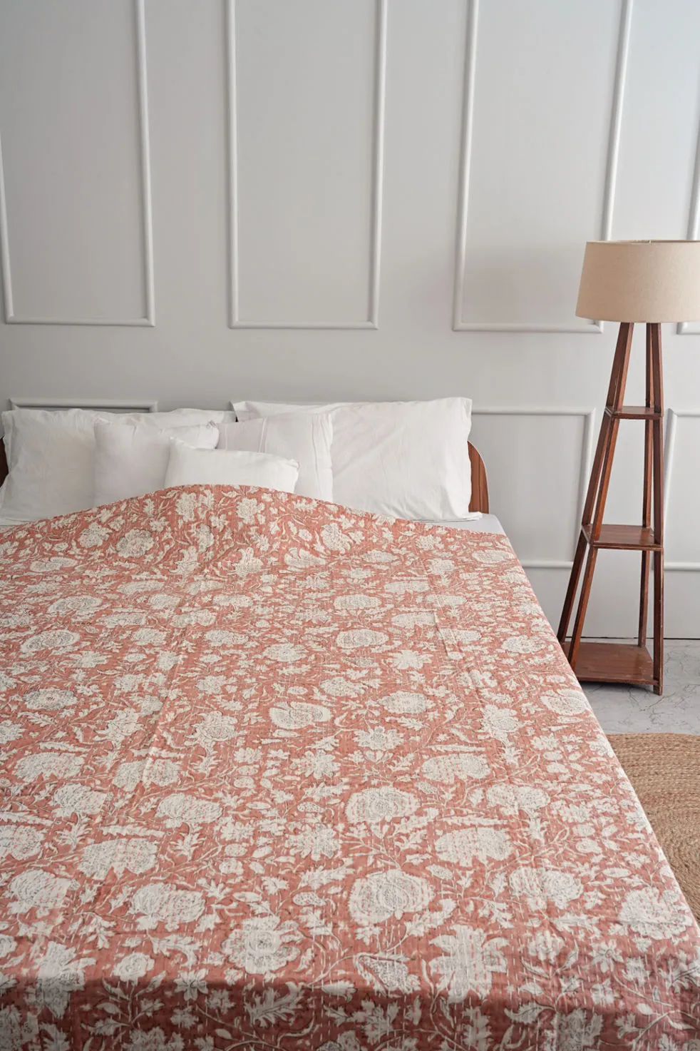 The Minimalist Copper Kantha Quilt