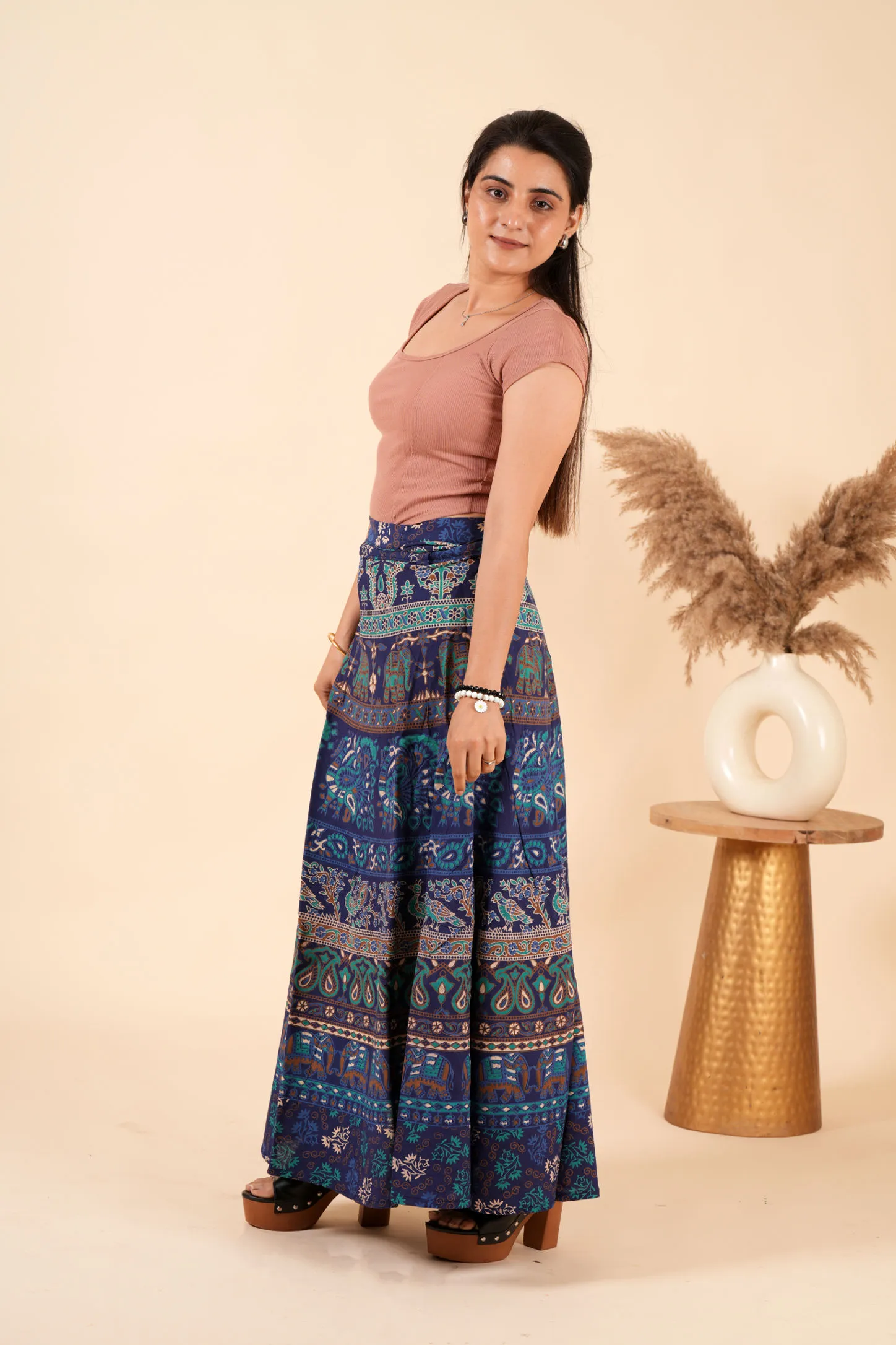 Indian Cotton Vintage Maxi Wrap Skirt