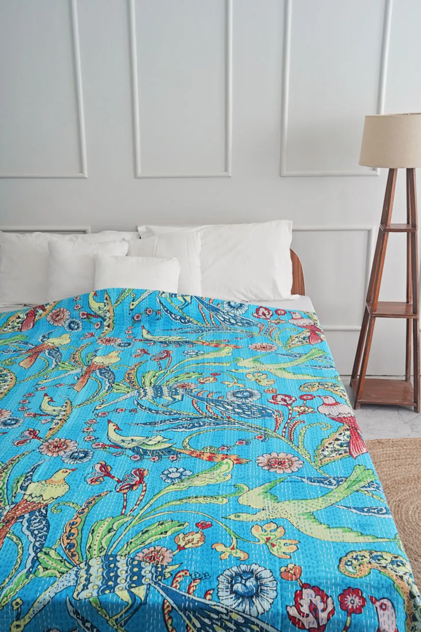 Peacock Kantha Quilt