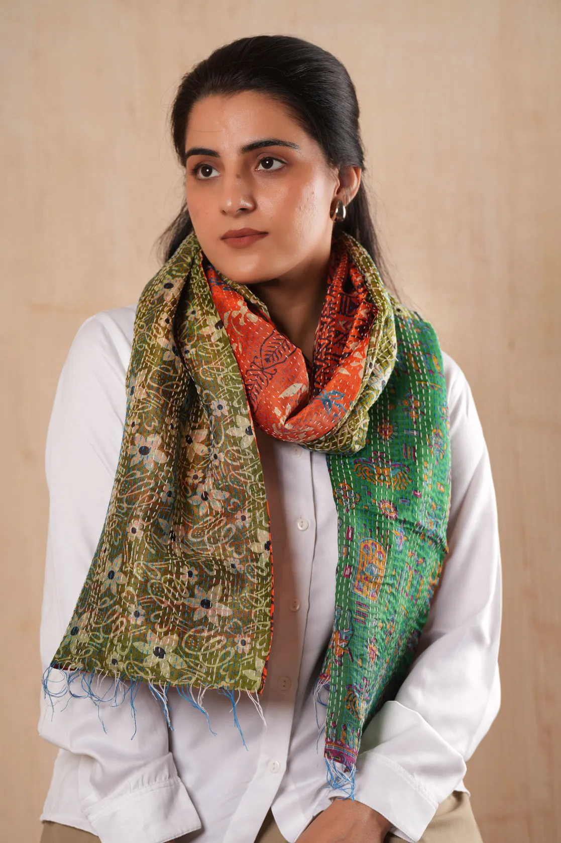 Handmade Vintage Silk Kantha Scarves