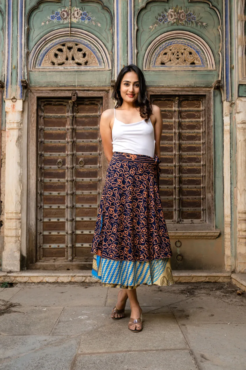 Handmade Vintage Silk Sari Wrap Skirt