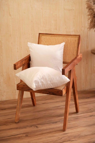 2 PC's Solid White Cotton Cushion Covers